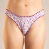leboudoirlosangeles La Madeleine Purple Flowers Cotton Tanga - Thumbnail 1