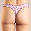 leboudoirlosangeles La Madeleine Purple Flowers Cotton Tanga - Thumbnail 3