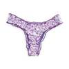 leboudoirlosangeles La Madeleine Purple Flowers Cotton Tanga - Thumbnail 4