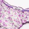 leboudoirlosangeles La Madeleine Purple Flowers Cotton Tanga - Thumbnail 5