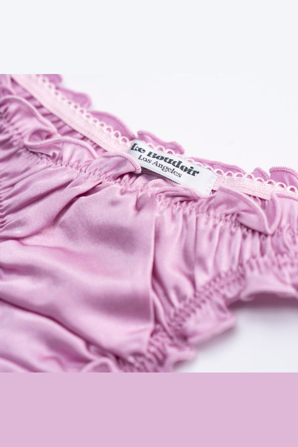 leboudoirlosangeles La Sammy Pale Purple Silk Tanga Panties