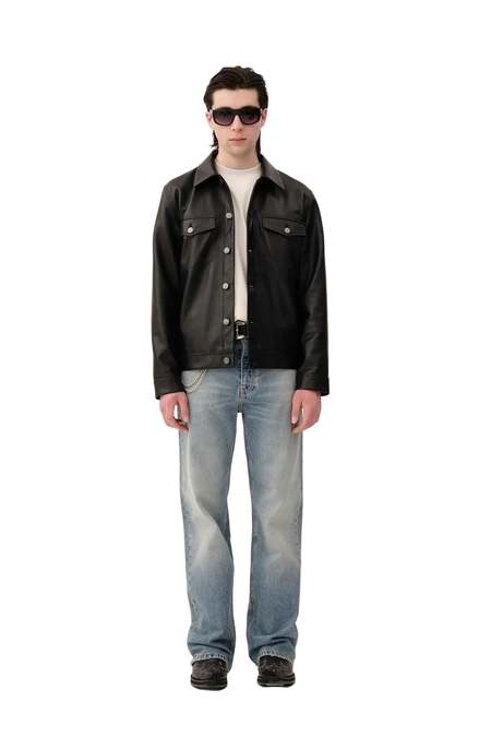 MASU SALMON GALAXY CUT LEATHER JACKET - Pink | Garmentory