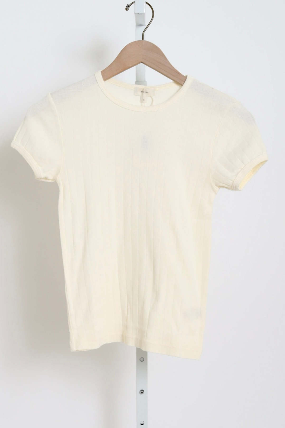 Donni. The Pointelle Baby Tee - Creme - Image 1 of 5