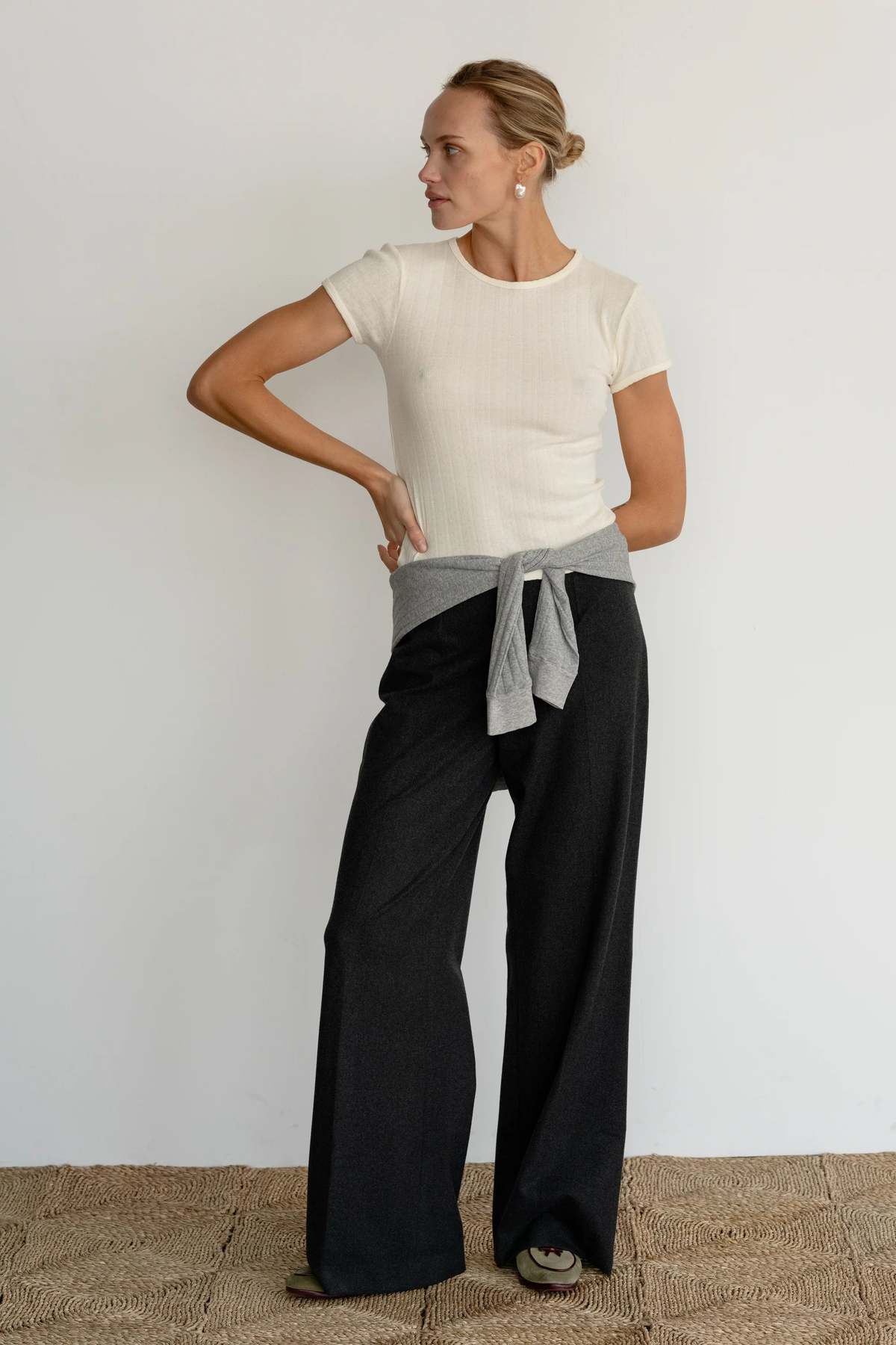 Donni. The Pointelle Baby Tee - Creme - Image 3 of 5