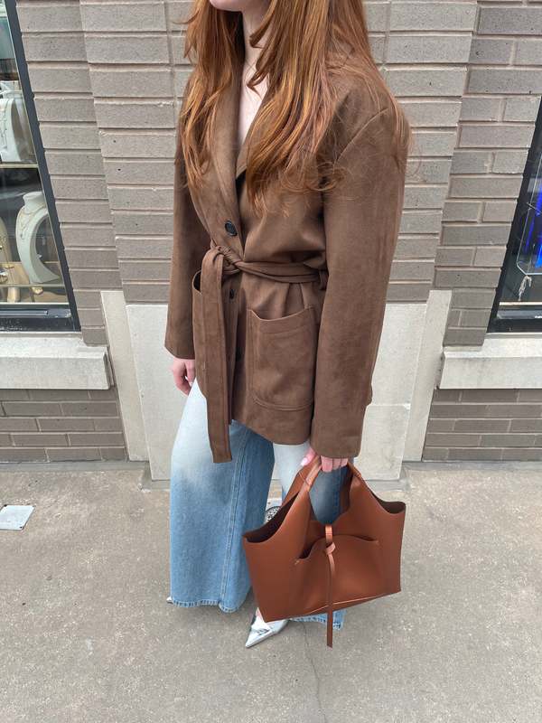 The NKC Store Kalli Suede Jacket - Brown The NKC Store Kalli Suede Jacket - Brown