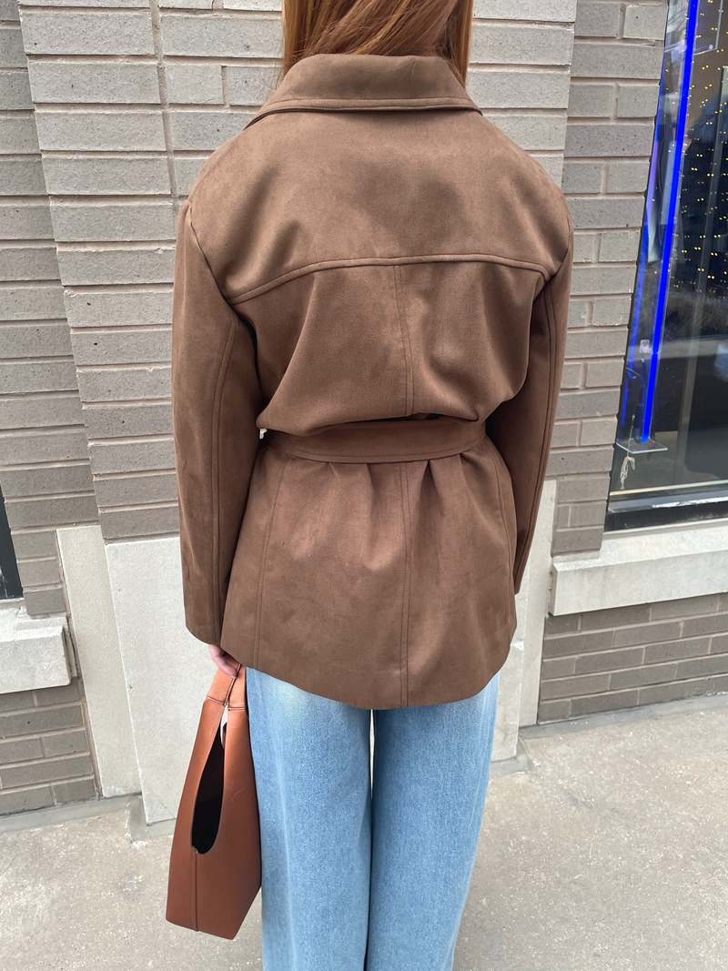 The NKC Store Kalli Suede Jacket - Brown