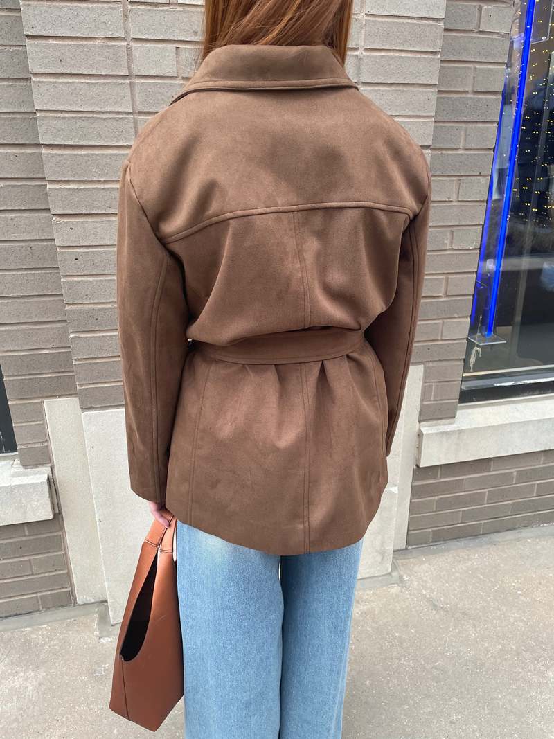 The NKC Store Kalli Suede Jacket - Brown