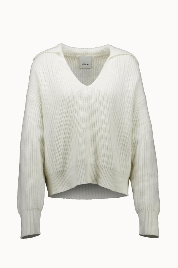 Allude Collar Sweater 1/1 15026 - Mushroom Mel.