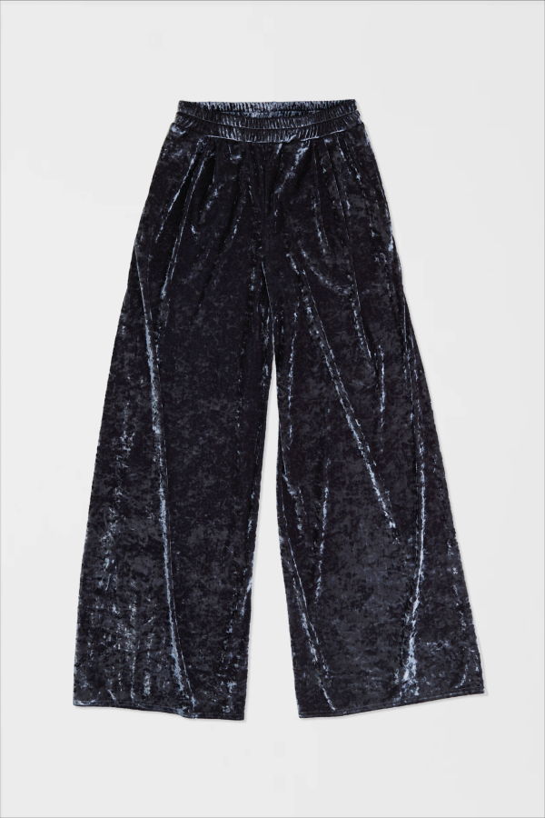 Simone Wild Hammered Velvet Pocket Pants - Metall