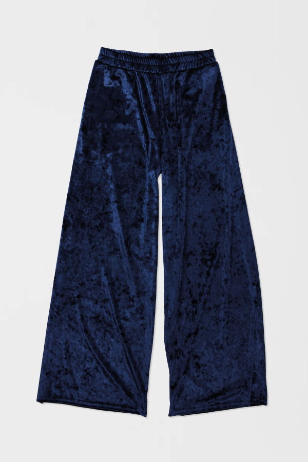 Simone Wild Pocket Pants Crushed Velvet - Navy