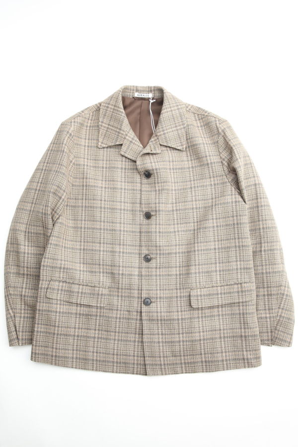 Auralee Silk Linen Nep Check Jacket