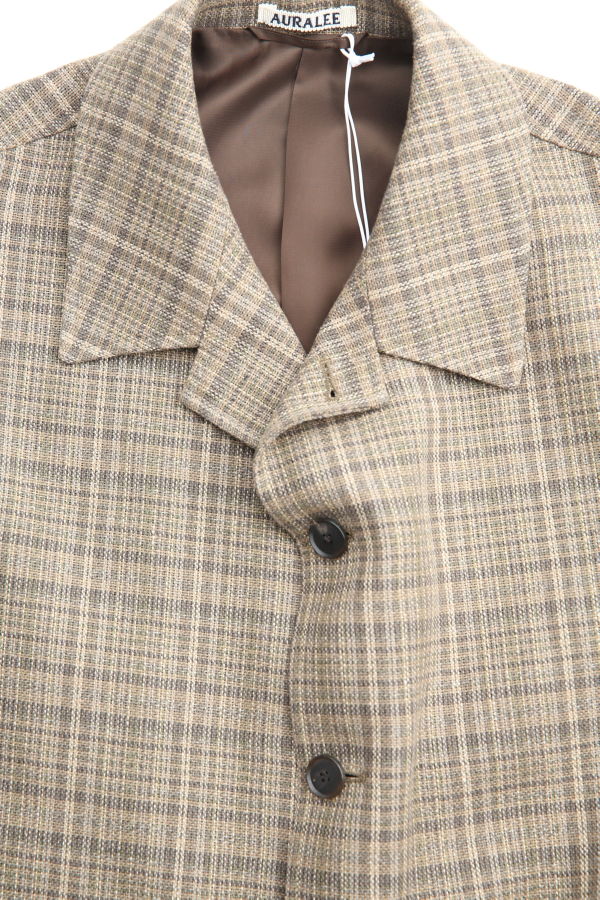 Auralee Silk Linen Nep Check Jacket