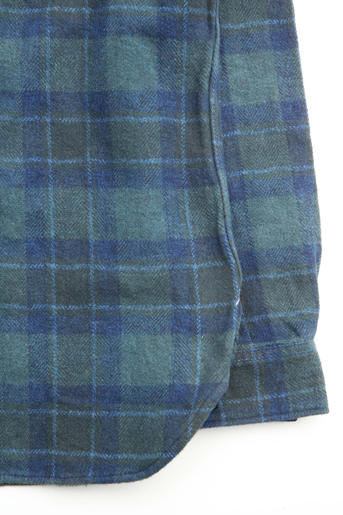 Pure Blue Japan 2235-BR Woven Cotton Tweed Check Indigo Overdye Shirt - Image 3 of 10