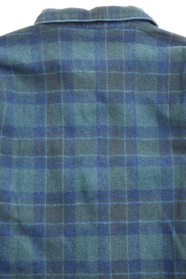 Pure Blue Japan 2235-BR Woven Cotton Tweed Check Indigo Overdye Shirt