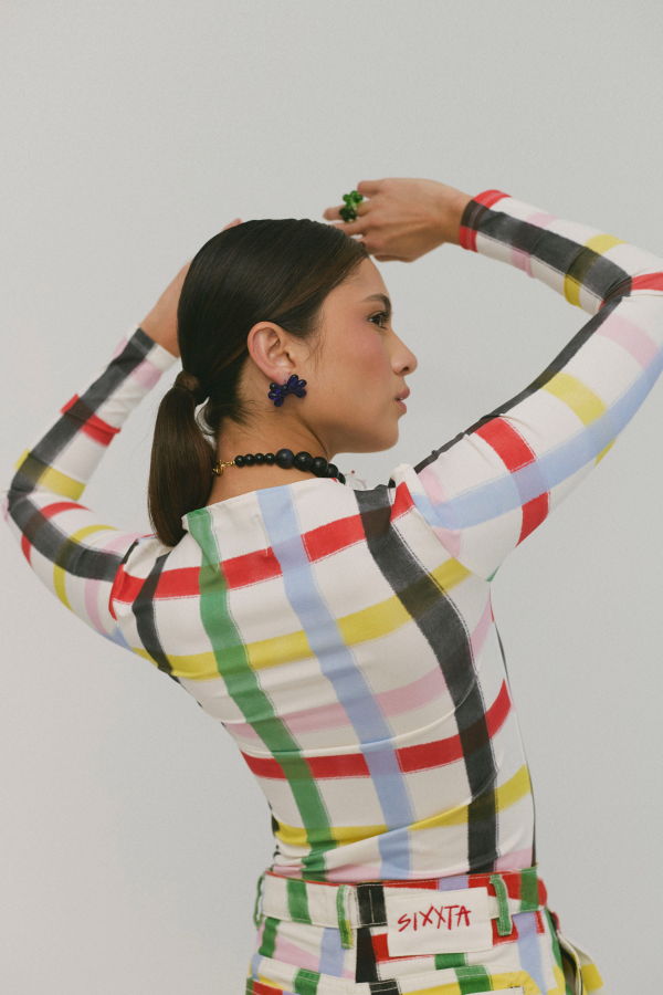 SIXXTA Cherry Confetti Flow Long Sleeve Top