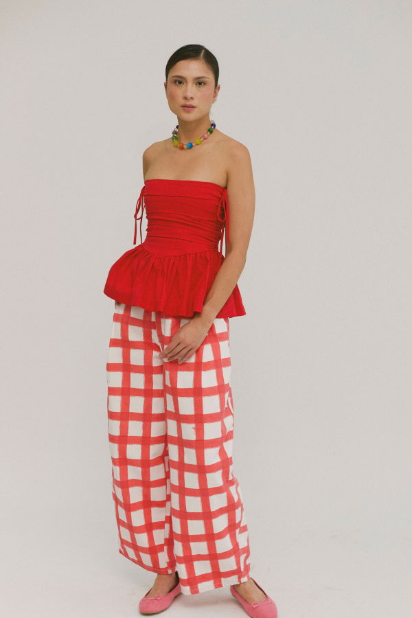 SIXXTA Jacinta Top With Removable Sleeves - Cherry