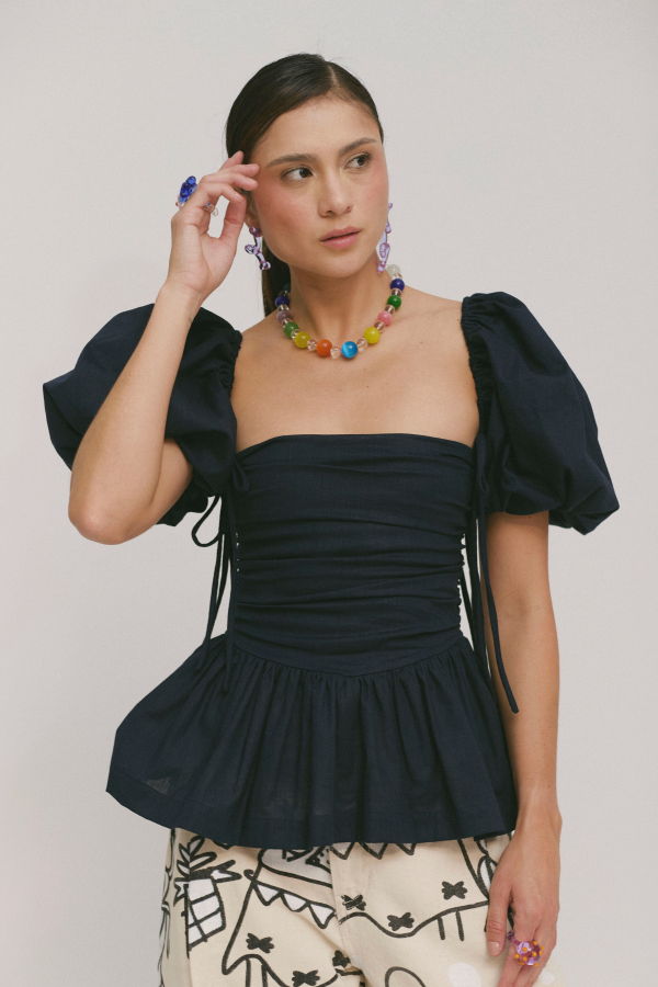 SIXXTA Jacinta Top with Removable Sleeves Top - Navy