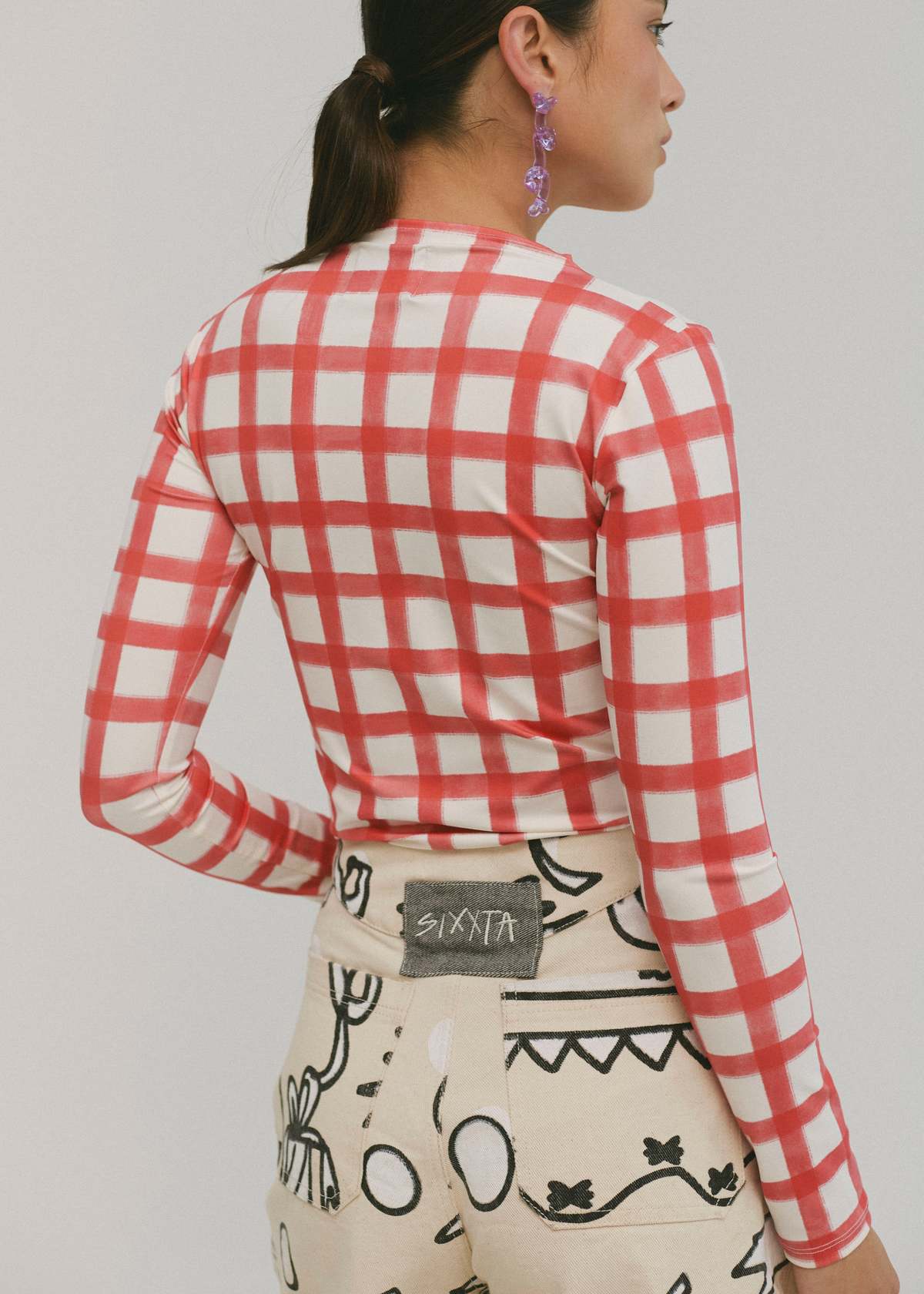 SIXXTA Rainbow Confetti Flow Long Sleeve Top - Rainbow - Image 4 of 7