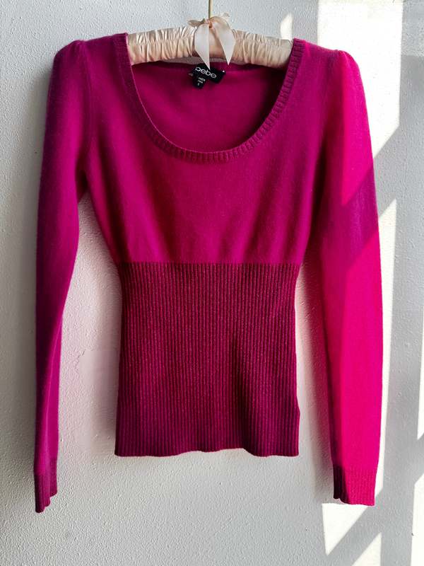 Vintage Fuchsia Cashmere Scoopneck Sweater