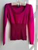 Vintage Fuchsia Cashmere Scoopneck Sweater - Thumbnail 1