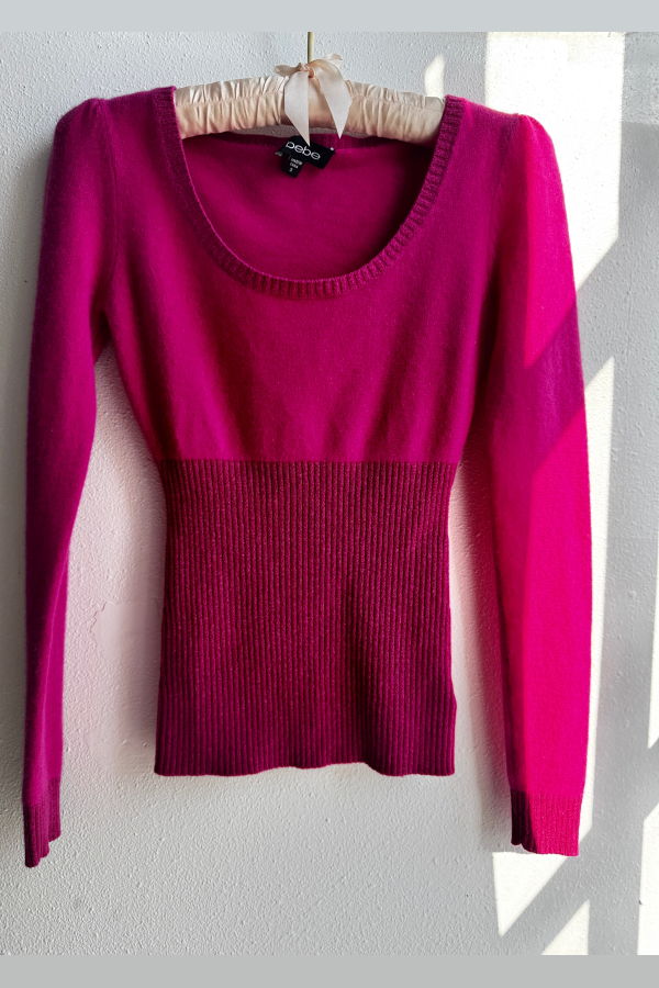 Vintage Fuchsia Cashmere Scoopneck Sweater