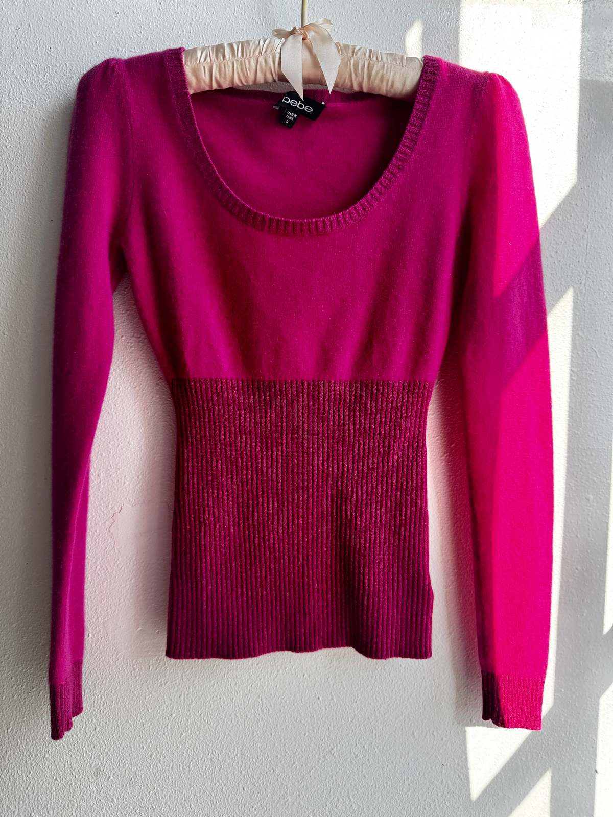 Vintage Fuchsia Cashmere Scoopneck Sweater - Image 1 of 3