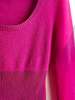Vintage Fuchsia Cashmere Scoopneck Sweater - Thumbnail 2