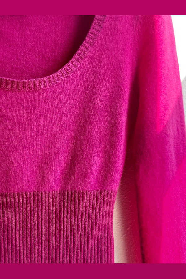 Vintage Fuchsia Cashmere Scoopneck Sweater