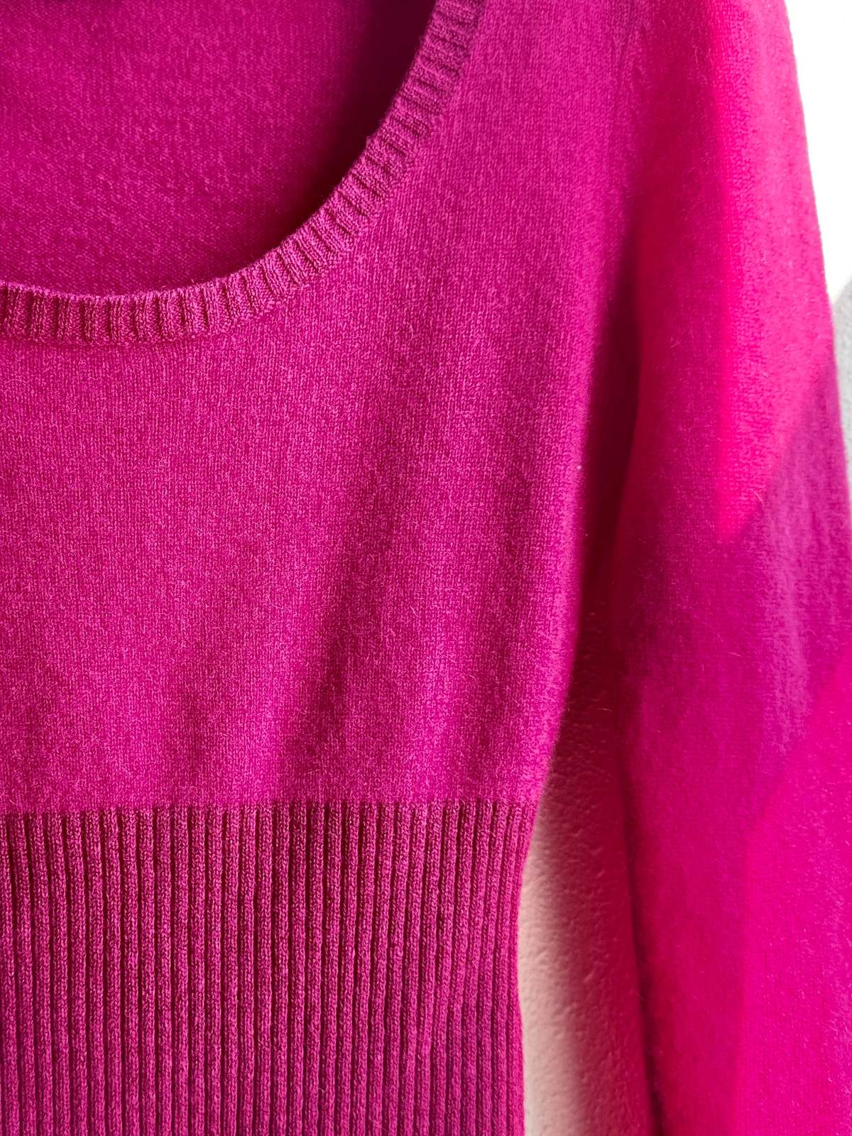 Vintage Fuchsia Cashmere Scoopneck Sweater - Image 2 of 3