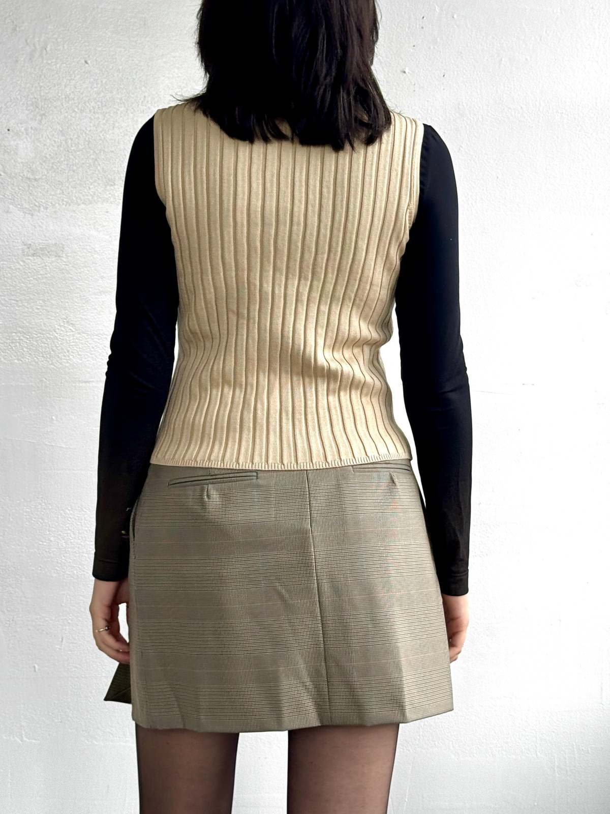 vintage SportMax Glen Plaid Mini Skirt - Image 4 of 5