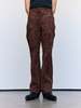 Ernest W. Baker Brown Calf Suede Leather Flare Pants - Brown - Thumbnail 1