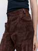 Ernest W. Baker Brown Calf Suede Leather Flare Pants - Brown - Thumbnail 4