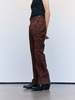 Ernest W. Baker Brown Calf Suede Leather Flare Pants - Brown - Thumbnail 5