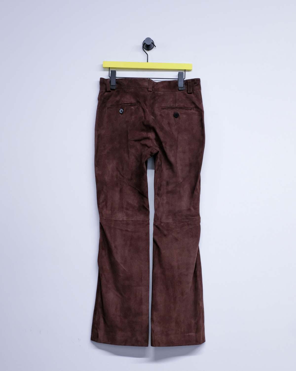 Ernest W. Baker Brown Calf Suede Leather Flare Pants - Brown - Image 9 of 9