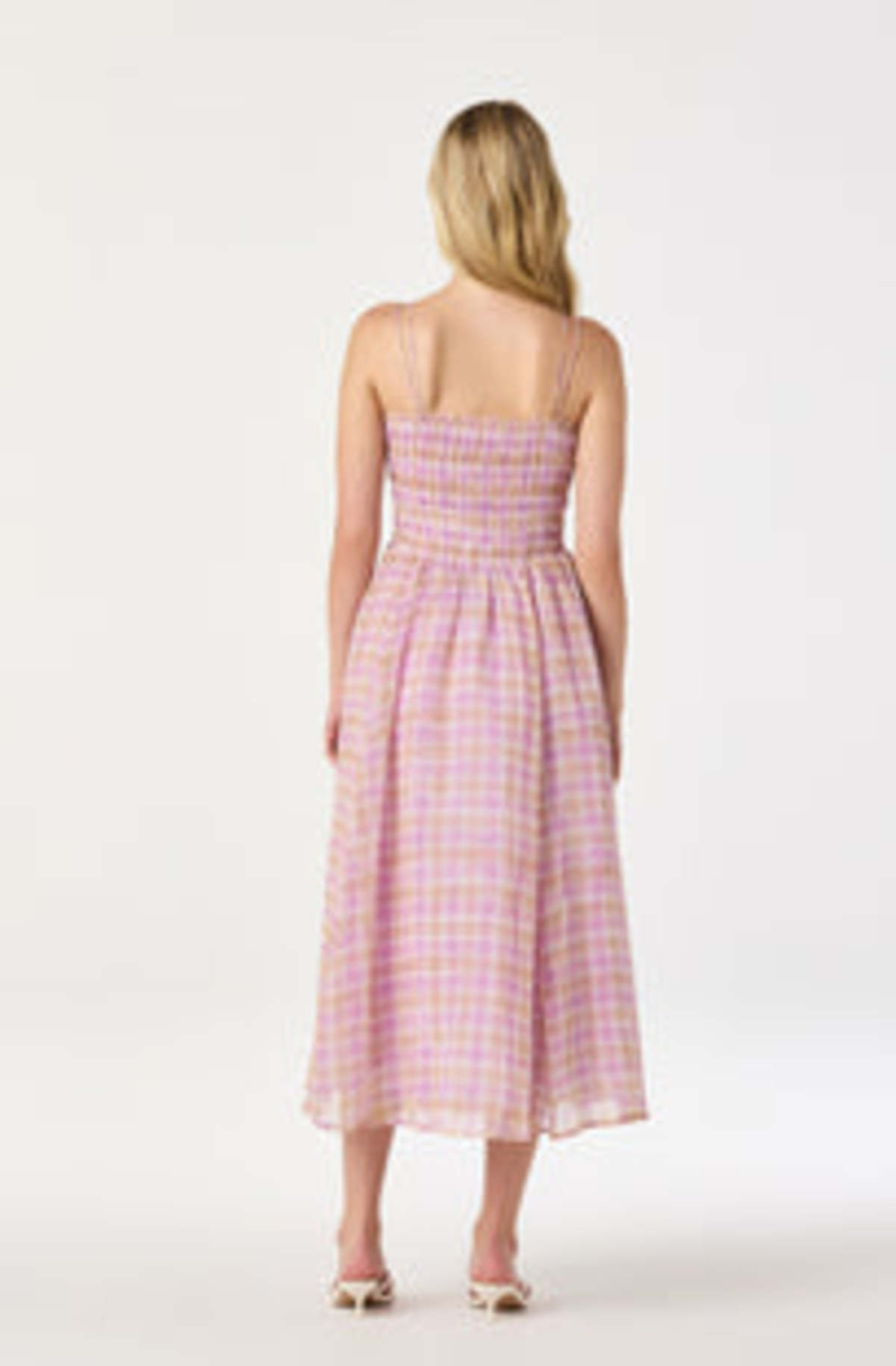 ASTR The Label Lahela Plaid Smocked Midi Dress - Image 4 of 6