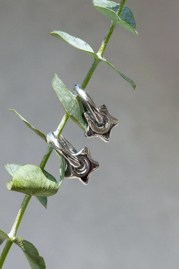Peter + June Estrella Hoops - Silver