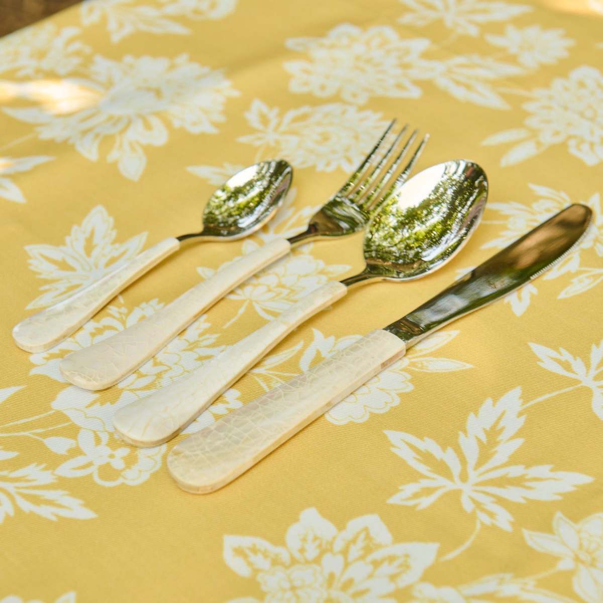Kubo Mother Of Pearl Flatware Set of 4 Flatware Set - Image 2 of 6