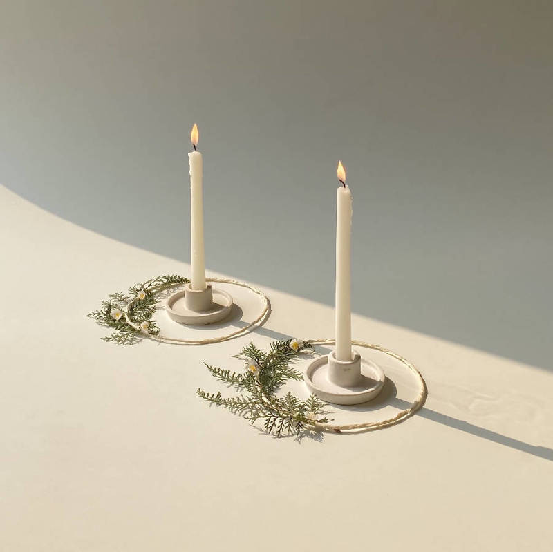 Osmos Studio Whirl Ceramic Candle Holder - Set of 2