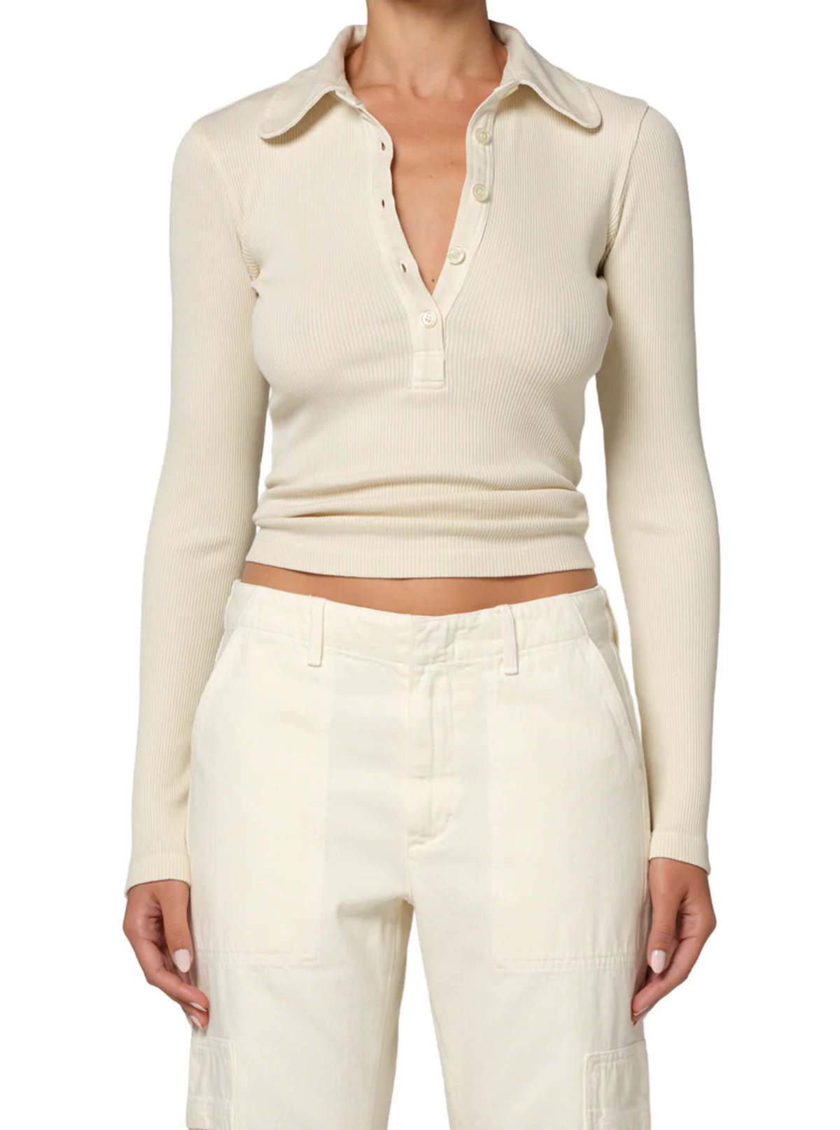 Citizens of Humanity Brea 60's Polo Top - Dune - Image 1 of 2