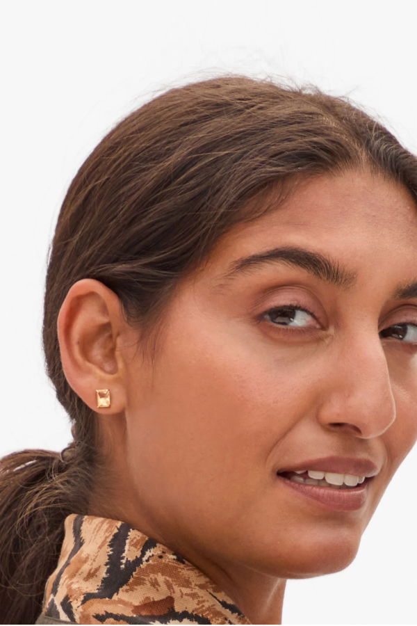 Clare V. Bijoux Stud Earrings - Citrine