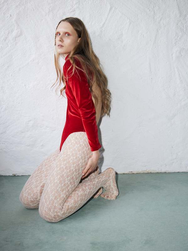 Simone Wild Lace Tights - Ivory