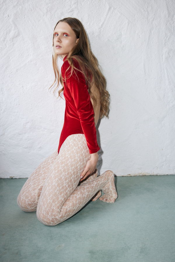 Simone Wild Lace Tights - Ivory