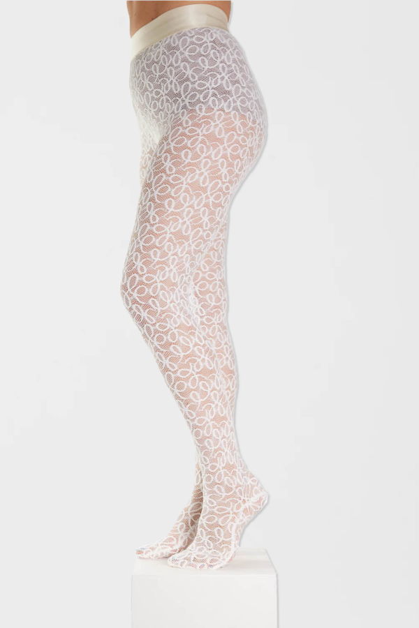 Simone Wild Lace Tights - White