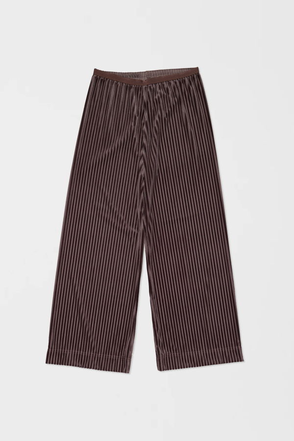 Simone Wild Rib Velvet Low Waist Pants - Caramel