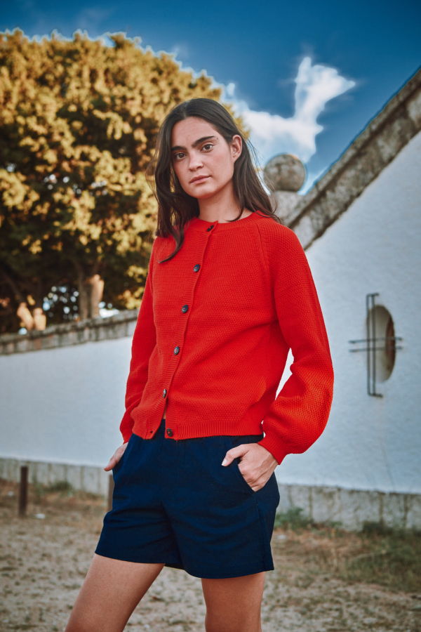 L'ENVERS Gaby Balloon-Sleeve Cardigan