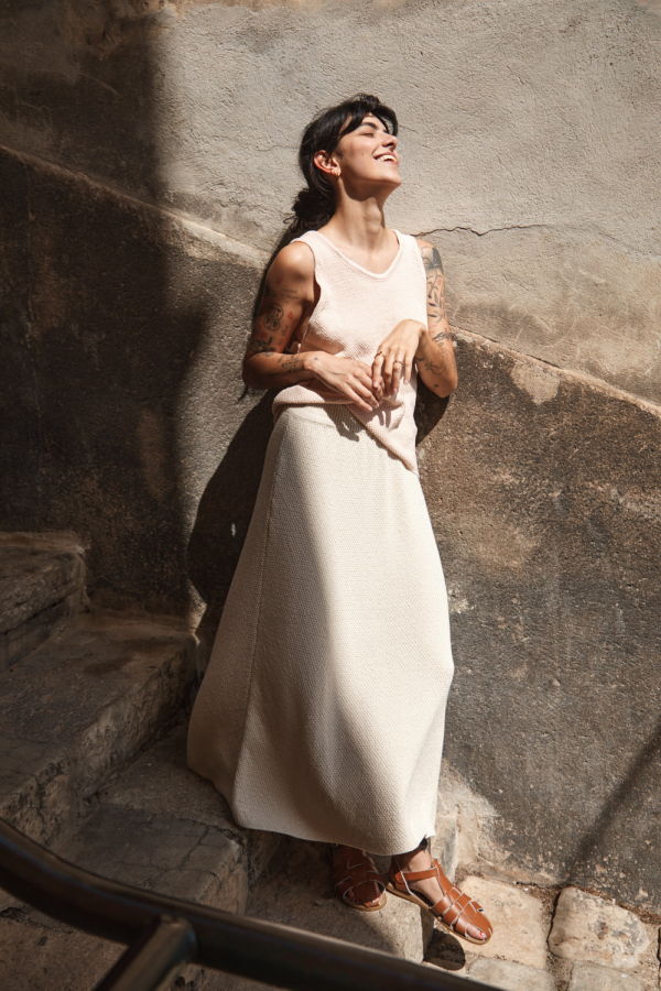 L'ENVERS Gilda Long Skirt - Off-White