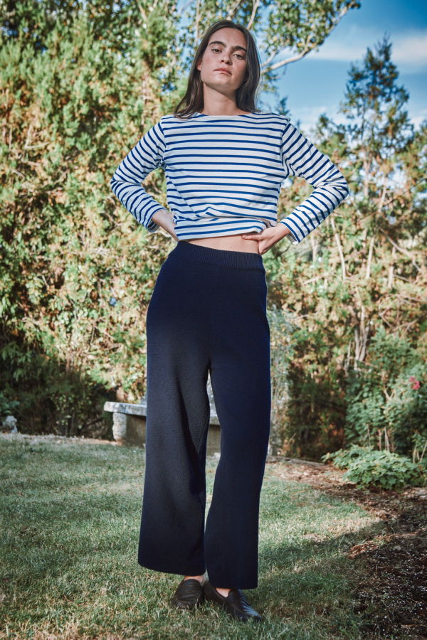 L'ENVERS Louisa Cropped Pants - Navy