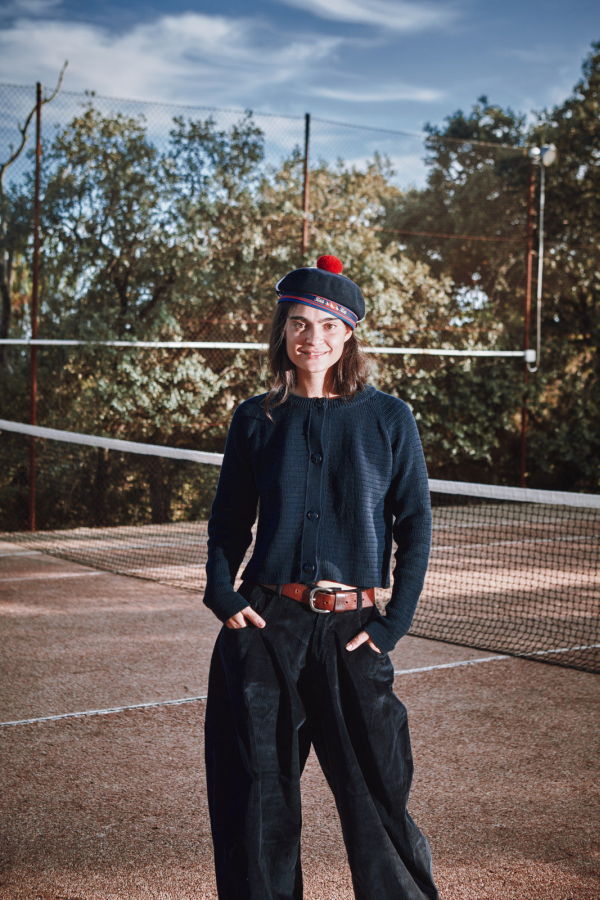 L'ENVERS Valrie Cropped Cardigan - Navy Blue