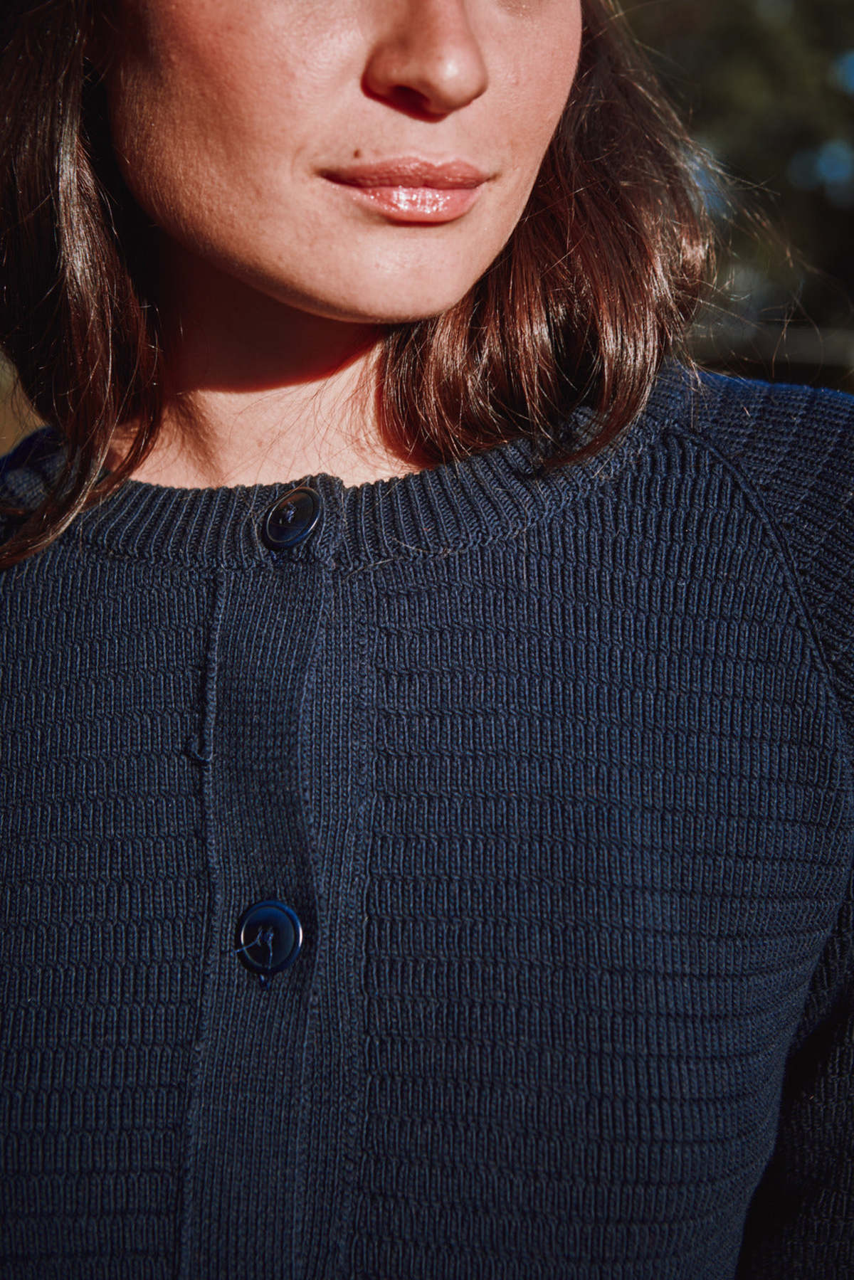 L'ENVERS Valrie Cropped Cardigan - Navy Blue - Image 3 of 6