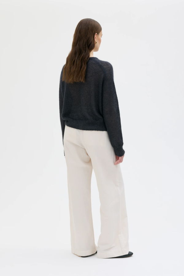 Maska Laio Light Silk Mohair Cardigan - Almost Black